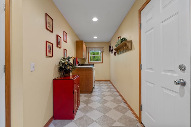 3135 Walnut Hls, Leonard, MI 48367 - hall with baseboards and recessed lighting