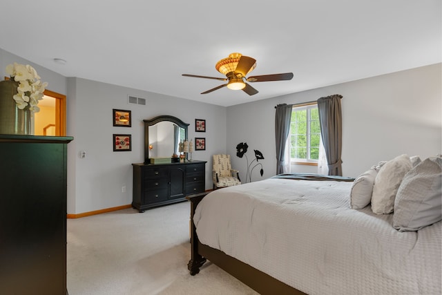 3135 Walnut Hls, Leonard, MI 48367 - bedroom featuring light colored carpet, baseboards, and ceiling fan