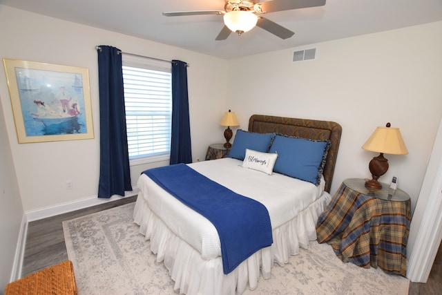 9466 Heritage, Goodrich, MI 48438 - bedroom with wood finished floors, baseboards, and a ceiling fan