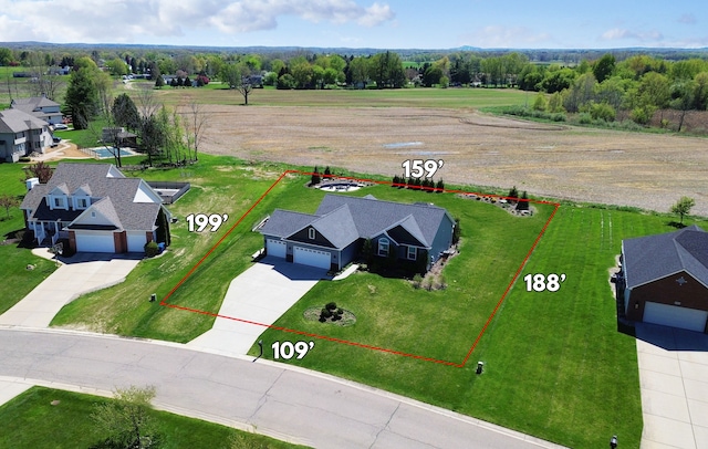 9466 Heritage, Goodrich, MI 48438 - aerial overview of property's location with property boundaries highlighted