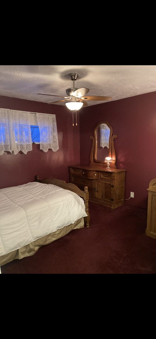 1548 Sunterra Trl, Boyne City, MI 49712 - bedroom featuring carpet flooring and ceiling fan