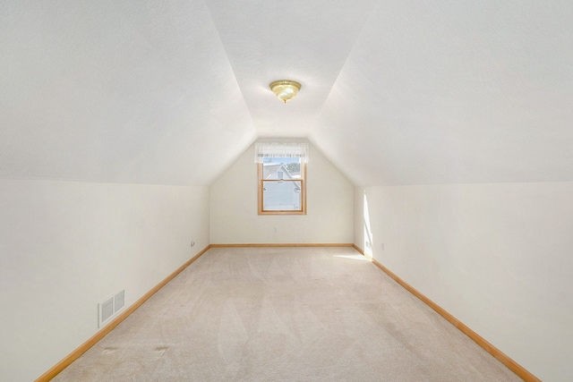 9098 Luea Ln, Swartz Creek, MI 48473 - additional living space featuring lofted ceiling, light colored carpet, and baseboards