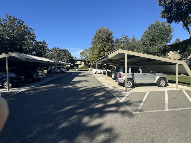 view of covered parking lot