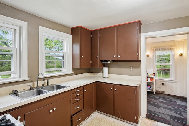 kitchen with plenty of natural light and light countertops