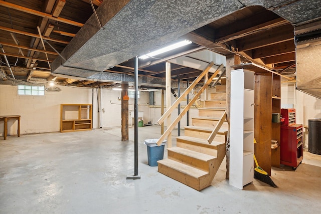basement with stairway