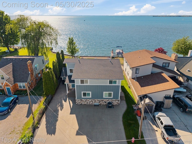 7910 Anchor Bay Dr, Clay, MI 48001 - aerial view of property and surrounding area with a large body of water