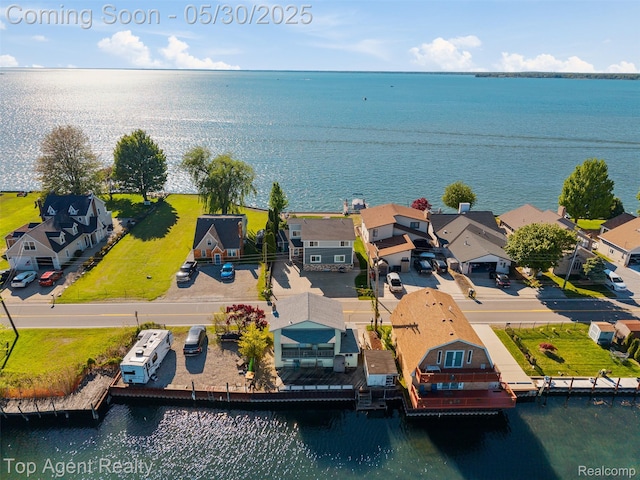 7910 Anchor Bay Dr, Clay, MI 48001 - aerial view of residential area featuring a large body of water