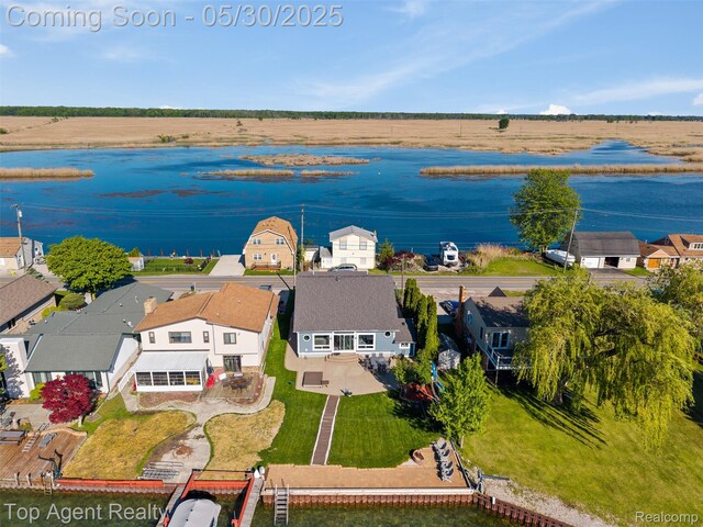 7910 Anchor Bay Dr, Clay, MI 48001 - aerial perspective of suburban area with a large body of water