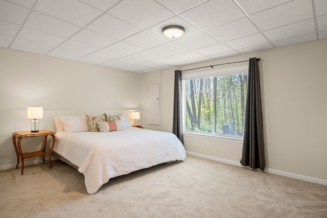 58651 Glacier Club Dr, Washington, MI 48094 - bedroom with a paneled ceiling, baseboards, and light carpet