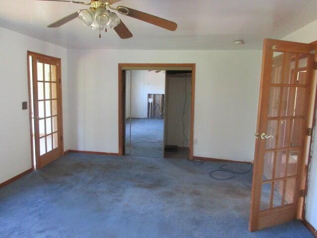 34637 76th St, Covert, MI 49043 - carpeted spare room featuring baseboards and a ceiling fan