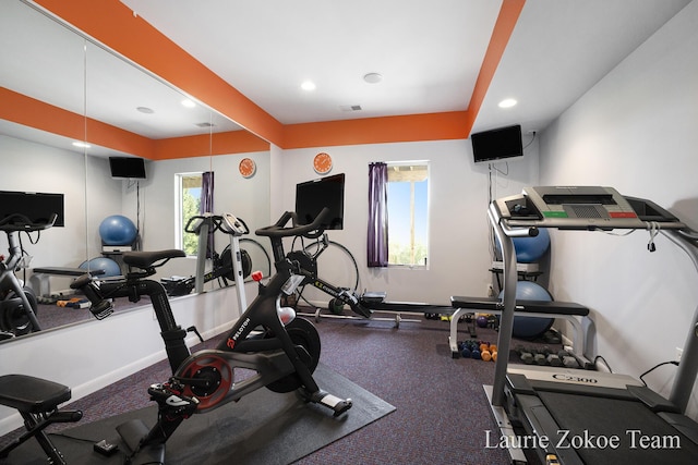 12250 Knoper Ct, Allendale, MI 49401 - exercise room featuring recessed lighting