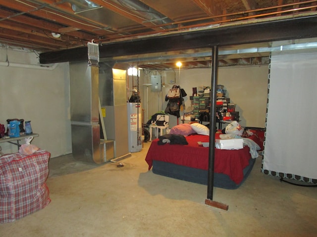 29100 Sunnydale St, Livonia, MI 48154 - unfinished basement featuring water heater, heating unit, and electric panel