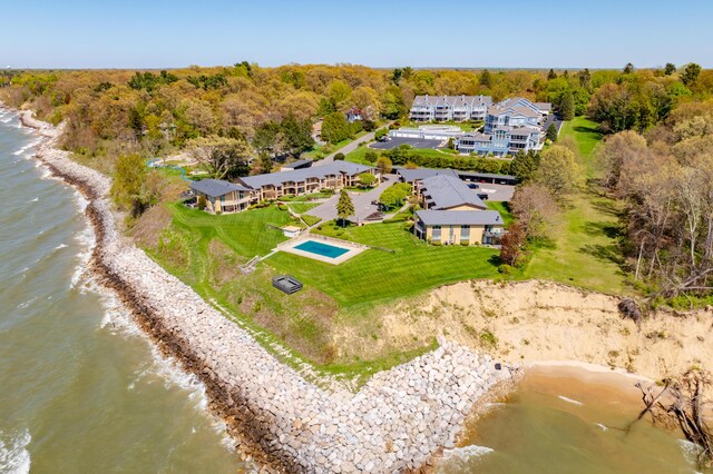 4150 Ridge Rd Unit 21, Stevensville, MI 49127 - drone / aerial view of extended coastline and a heavily wooded area