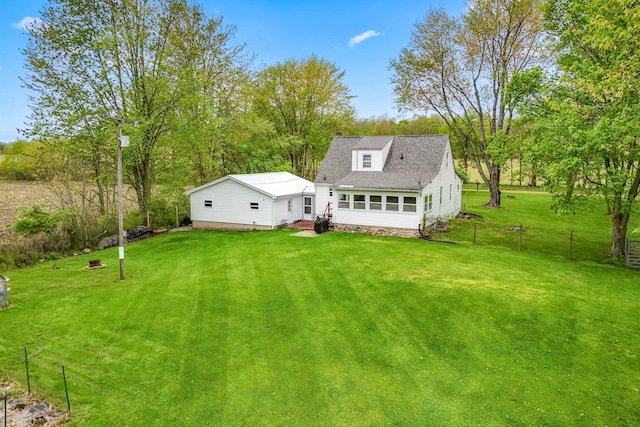 465 Ridge Rd, Quincy, MI 49082 - rear view of property with roof with shingles and entry steps