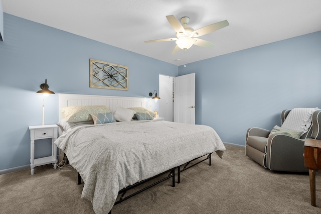 4150 Ridge Rd Unit 21And 22, Stevensville, MI 49127 - bedroom featuring carpet flooring, baseboards, and a ceiling fan
