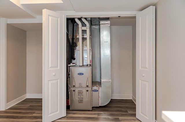 closet featuring heating unit