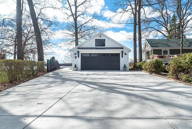 view of home's exterior with a garage
