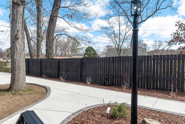 view of yard with fence