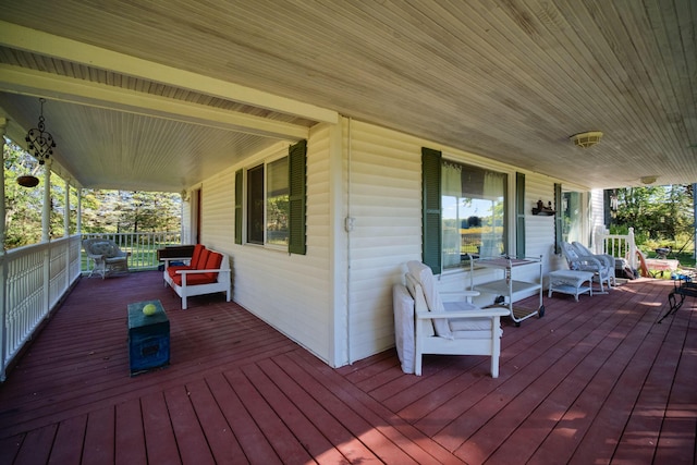 1621 W Beyer Rd, Ludington, MI 49431 - wooden deck with covered porch