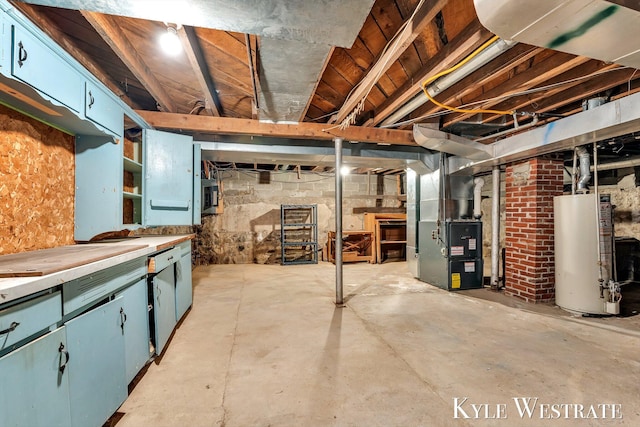 405 S 1st St, Edmore, MI 48829 - unfinished basement with water heater and heating unit
