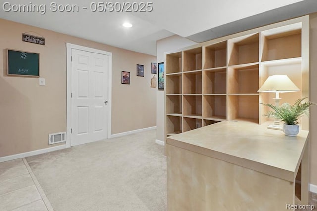 9450 Sandlewood Ct, Whitmore Lake, MI 48189 - unfurnished office featuring baseboards, recessed lighting, and carpet