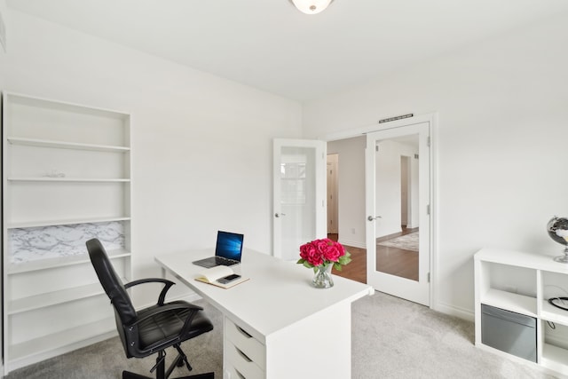 49793 Split Rock Rd, Macomb, MI 48044 - home office featuring french doors, light colored carpet, and baseboards