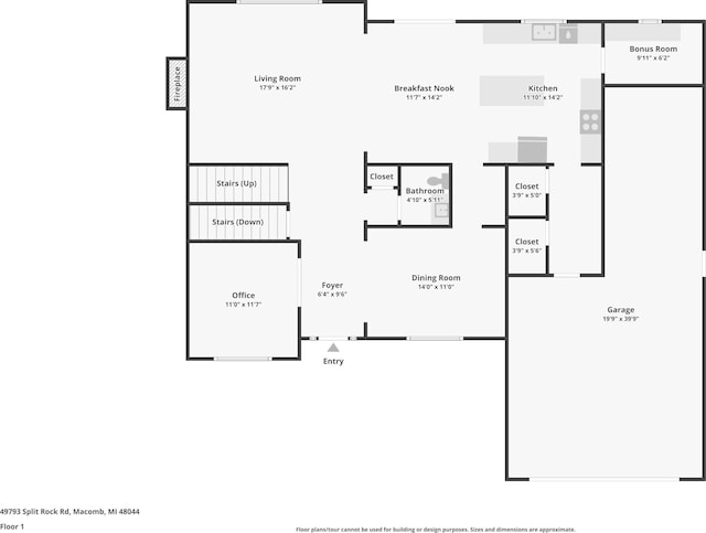 49793 Split Rock Rd, Macomb, MI 48044 - floor plan / room layout