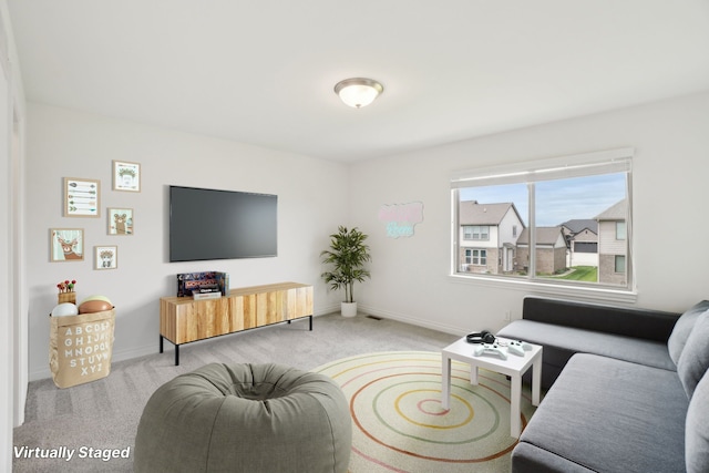 49793 Split Rock Rd, Macomb, MI 48044 - living area featuring carpet and baseboards