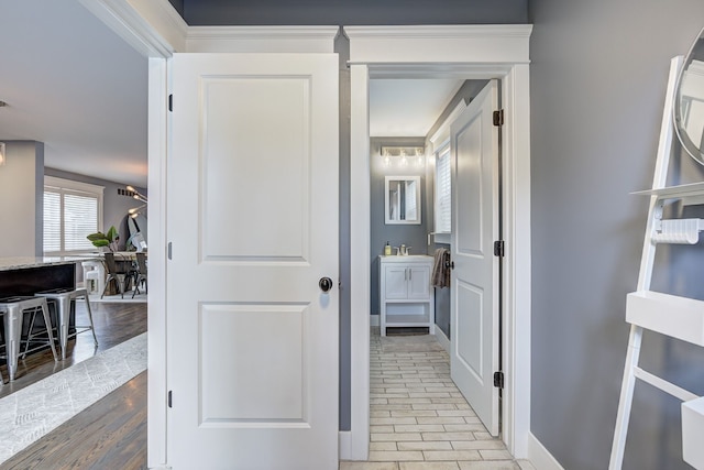corridor with baseboards