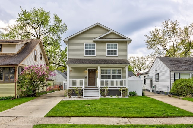 traditional-style home featuring a porch