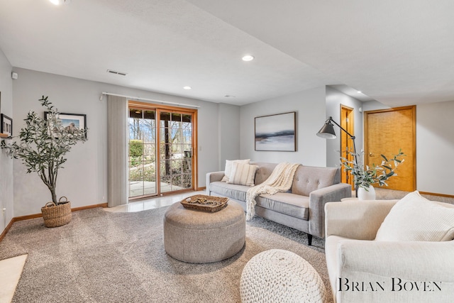 7620 Spring Point Ct NE, Rockford, MI 49341 - living area with baseboards, recessed lighting, and carpet floors
