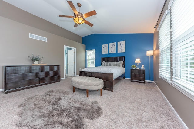 661 Morning Glory Ln, Milan, MI 48160 - bedroom featuring lofted ceiling, carpet floors, baseboards, and multiple windows