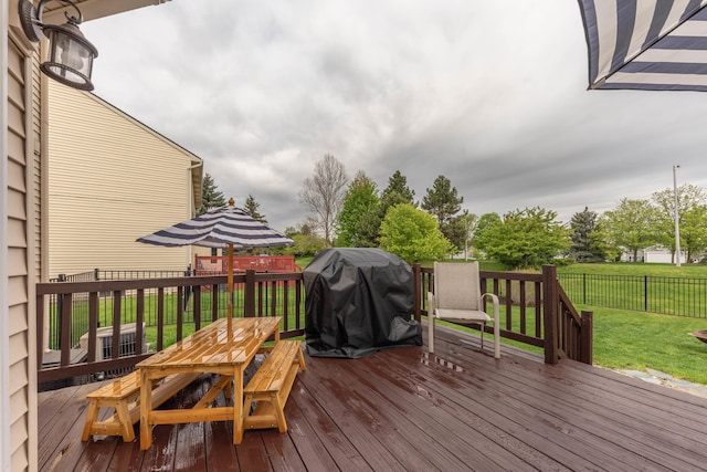 661 Morning Glory Ln, Milan, MI 48160 - wooden terrace featuring grilling area and outdoor dining space