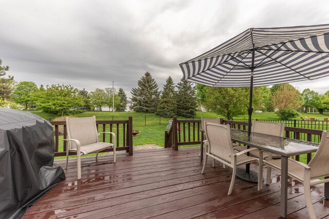 661 Morning Glory Ln, Milan, MI 48160 - deck with outdoor dining area and area for grilling