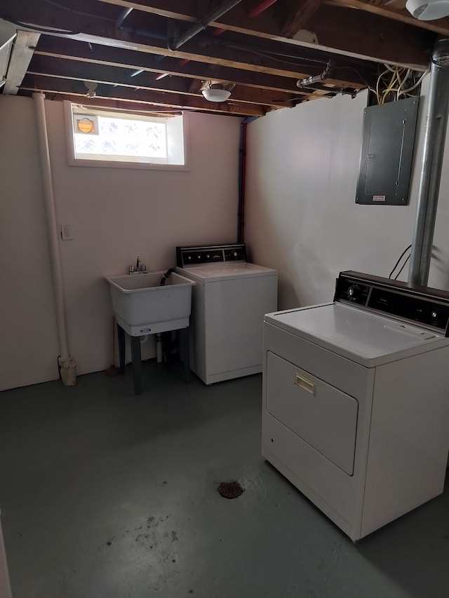 9909 Brookfield St, Livonia, MI 48150 - washroom featuring electric panel and washer and dryer