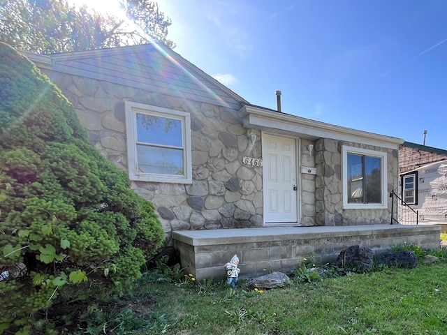 view of front of house featuring stone siding