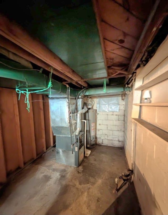 11301 Coyle St, Detroit, MI 48227 - unfinished basement with water heater and heating unit
