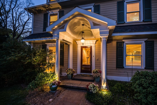 property entrance with a porch