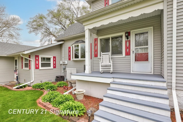 919 E Salzburg Rd, Bay City, MI 48706 - doorway to property with a shingled roof