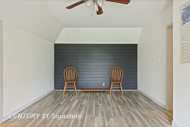 919 E Salzburg Rd, Bay City, MI 48706 - sitting room with a ceiling fan, wood finished floors, and baseboards
