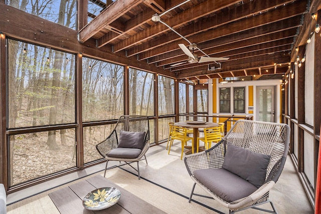 6723 Vandermeulen Rd, Holland, MI 49423 - sunroom featuring beam ceiling