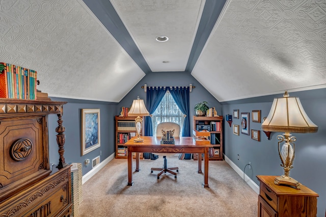 1612 Michael, Clawson, MI 48017 - carpeted office featuring baseboards and vaulted ceiling