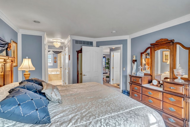 1612 Michael, Clawson, MI 48017 - bedroom featuring ensuite bath and crown molding