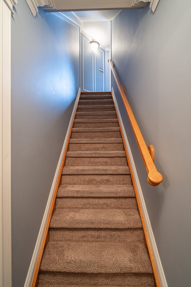 1612 Michael, Clawson, MI 48017 - staircase with carpet flooring and baseboards