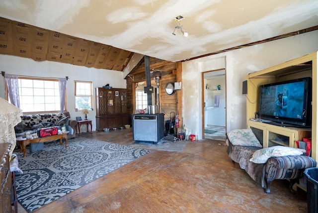 3110 Sigma Rd, Kalkaska, MI 49646 - living room with a wood stove
