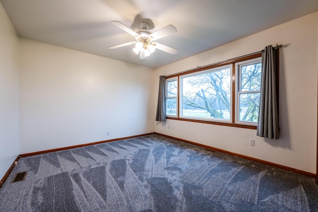5189 W US Highway 12, Three Oaks, MI 49128 - empty room with dark colored carpet, baseboards, and ceiling fan