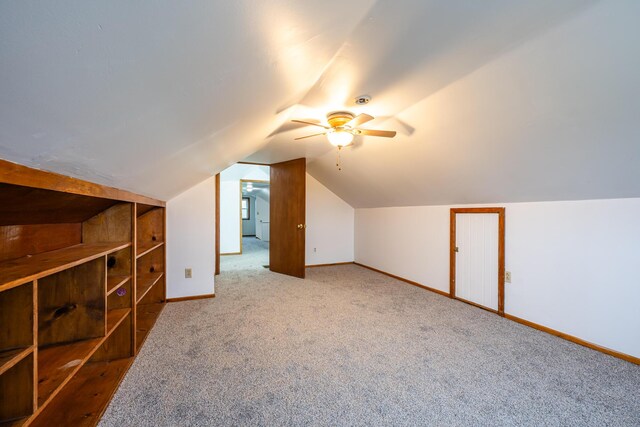 5189 W US Highway 12, Three Oaks, MI 49128 - additional living space featuring carpet flooring, baseboards, vaulted ceiling, and a ceiling fan