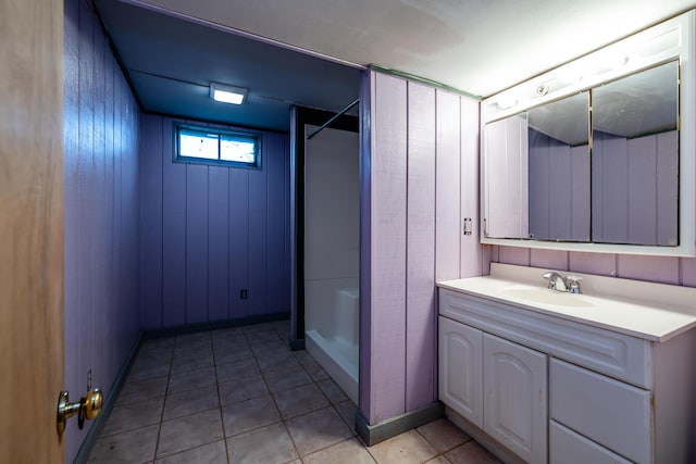 5189 W US Highway 12, Three Oaks, MI 49128 - full bath featuring a stall shower, vanity, and tile patterned flooring