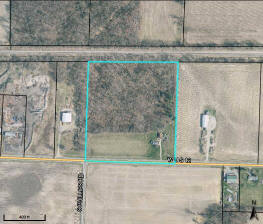 5189 W US Highway 12, Three Oaks, MI 49128 - map / location with property boundaries highlighted