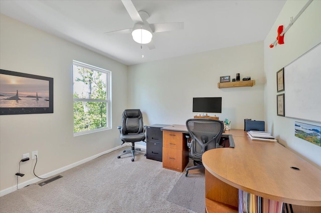 1060 Tinley Blvd, Oxford, MI 48371 - office with a ceiling fan, baseboards, and light carpet